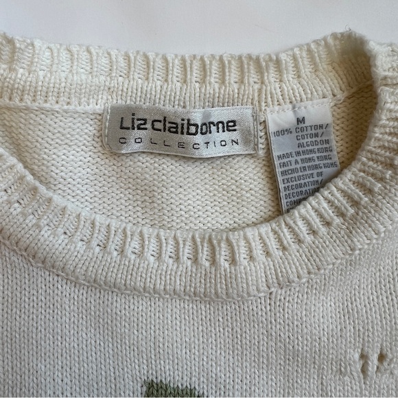 Vintage Liz Claiborne Embroidered Knit Top - Picture 4 of 6